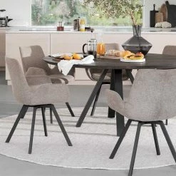 Budget ? Runde Essgruppe Für 6 Personen - Malinsa (siebenteilig) ✨ -Cassna shop runde essgruppe fuer 6 personen mit armlehnenstuehlen malinsa 02