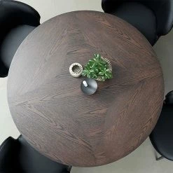 Besorgen ? Runde Essgruppe Mit Tischsesseln - Jansuva (fünfteilig) ? -Cassna shop runde essgruppe mit tischsesseln in schwarz kunstleder jansuva 03