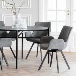 Bestpreis ? Runde Esszimmer Sitzgruppe Modern - Francesa (fünfteilig) ? -Cassna shop runde esszimmer sitzgruppe modern in grau schwarz francesa 02