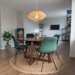 Brandneu ? Runder Esstisch & 4 Stühle - Annescu II (fünfteilig) ?