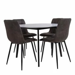 Großhandel ? Runder Tisch & Vier Polsterstühle - Luz (fünfteilig) ? 7 Großhandel ? Runder Tisch & Vier Polsterstühle - Luz (fünfteilig) ? -Cassna shop runder tisch vier polsterstuehle mit microfaser bezug luz 01