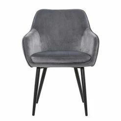 Schlussverkauf ✔️ Set Baumkantentisch & Samtstühle - Sylverta (fünfteilig) ? -Cassna shop set baumkantentisch samtstuehle in grau schwarz sylverta 04