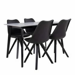 Brandneu ⌛ Set Esstisch & Schalenstühle - Akos (fünfteilig) ⌛ 7 Brandneu ⌛ Set Esstisch & Schalenstühle - Akos (fünfteilig) ⌛ -Cassna shop set esstisch schalenstuehle in schwarz weiss akos 01