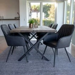 Besorgen ❤️ Set Loft X-Fuß Tisch & Tischsessel - Ghaz (siebenteilig) ?