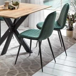 Am billigsten ✔️ Set Wildeiche Tisch & 4 Stühle - Inveria (fünfteilig) ❤️ -Cassna shop set wildeiche tisch 4 stuehle in gruen schwarz inveria 06