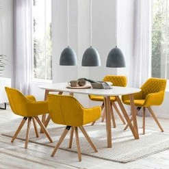 Blitzangebot ? Skandi Esstisch & Tischsessel - Movay (fünfteilig) ?