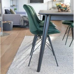 Schlussverkauf ? Skandi Tisch & Samtstühle Dunkelgrün - Vigadru I (siebenteilig) ? 7 Schlussverkauf ? Skandi Tisch & Samtstühle Dunkelgrün - Vigadru I (siebenteilig) ? -Cassna shop skandi tisch samtstuehle dunkelgruen fuer sechs personen vigadru i 02