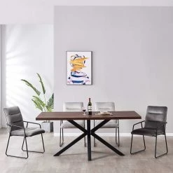 Neu ? Spider Esstisch & Samt Armlehnstühle - Mendoza (fünfteilig) ?