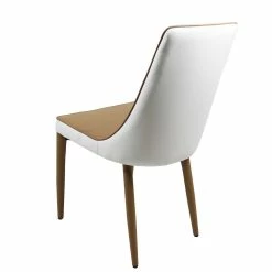 Auslauf ? Stuhlgrupppe In Weiß & Braun - Cynthia (fünfteilig) ? 8 Auslauf ? Stuhlgrupppe In Weiß & Braun - Cynthia (fünfteilig) ? -Cassna shop stuhlgrupppe in weiss braun mit esstisch 120x75x75 cynthia 03