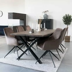 Bestes Angebot ? Tisch & Drehbare Armlehnstühle - Kantino (siebenteilig) ?