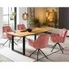 Am billigsten ? Tisch & Drehbare Samtstühle In Rosa - Jesse (fünfteilig) ✨ -Cassna shop tisch drehbare samtstuehle in rosa und schwarz jesse 01
