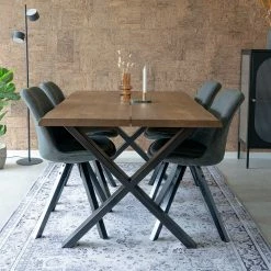 Cassna shop 2 Aktion ? Tisch Mit X-Füßen & Stühle - Morescan (fünfteilig) ⭐