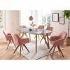 Coupon ⌛ Tisch & Samt Tischsessel - Matiano (siebenteilig) ? -Cassna shop tisch samt tischsessel in rosa mit gestell eiche matiano 01