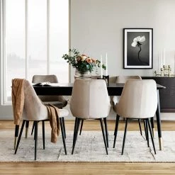 Besorgen ? Tischgruppe In Schwarz & Beige - Orgevia (siebenteilig) ?