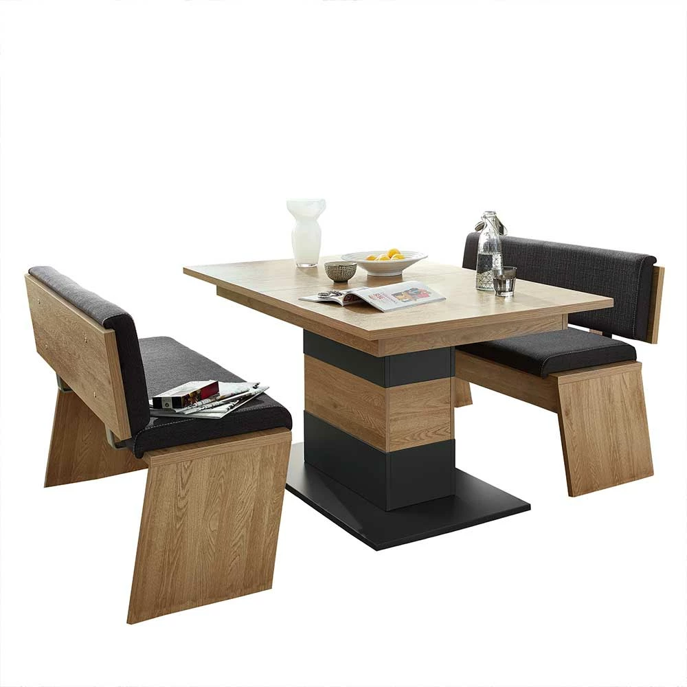 Bester Verkauf ? Topp Design Essgruppe Mit 2 Bänken - Jalzico (dreiteilig) ? 1 Bester Verkauf ? Topp Design Essgruppe Mit 2 Bänken - Jalzico (dreiteilig) ?