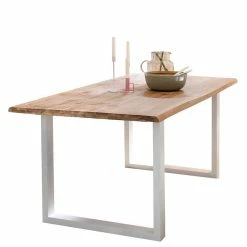 Neu ⭐ U-Gestell Tisch & 2 Bänke - Odiava (dreiteilig) ? -Cassna shop u gestell tisch 2 baenke aus akazie white wash eisen odiava 02