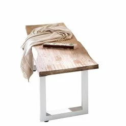 Neu ⭐ U-Gestell Tisch & 2 Bänke - Odiava (dreiteilig) ? -Cassna shop u gestell tisch 2 baenke aus akazie white wash eisen odiava 03