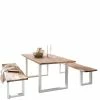 Neu ⭐ U-Gestell Tisch & 2 Bänke - Odiava (dreiteilig) ? -Cassna shop u gestell tisch 2 baenke aus akazie white wash eisen odiava f