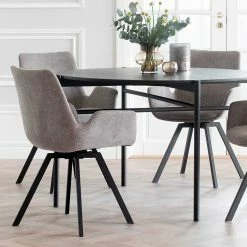 Billig ? Vier Armlehnenstühle & Esstisch - Lombardi (fünfteilig) ? 7 Billig ? Vier Armlehnenstühle & Esstisch - Lombardi (fünfteilig) ? -Cassna shop vier armlehnenstuehle esstisch in rund modernes design lombardi 02