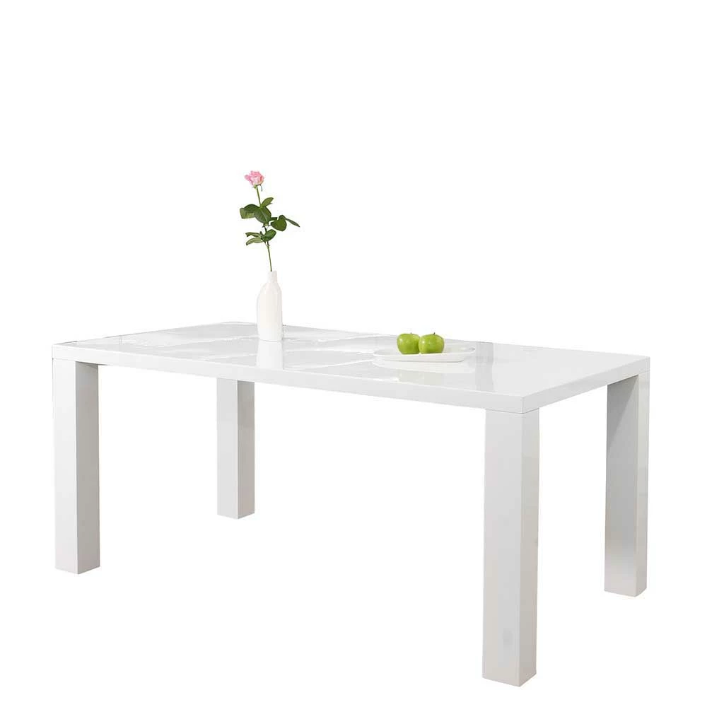 Neu ? Weißer Hochglanz Tisch & Designstühle - Zaruto (fünfteilig) ? 3 Neu ? Weißer Hochglanz Tisch & Designstühle - Zaruto (fünfteilig) ? – Bild 3