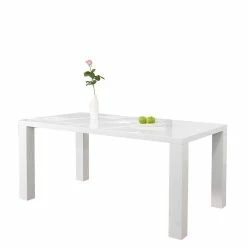 Bester Verkauf ? Weißer Hochglanztisch & Vier Stühle - Rochella (fünfteilig) ⌛ -Cassna shop weisser hochglanztisch vier stuehle aus kunststoff in grau rochella 02