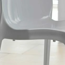 Bester Verkauf ? Weißer Hochglanztisch & Vier Stühle - Rochella (fünfteilig) ⌛ -Cassna shop weisser hochglanztisch vier stuehle aus kunststoff in grau rochella 05