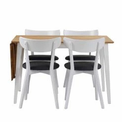 Bestes Angebot ? Weißes Esszimmer Set Mit Tisch - Vanira (fünfteilig) ? -Cassna shop weisses esszimmer set mit tisch vier stuehlen vanira 01