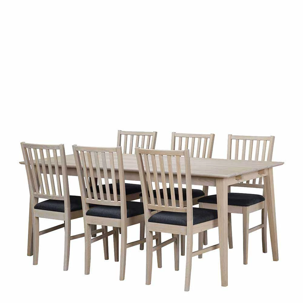 Neu ? White Wash Essgruppe Aus Eiche - Pessoa (siebenteilig) ? 1 Neu ? White Wash Essgruppe Aus Eiche - Pessoa (siebenteilig) ?