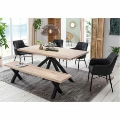 Bester Verkauf ? White Wash Essgruppe Mit Sitzbank - Wieza (sechsteilig) ?