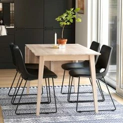 Bestpreis ? White Wash Tisch Ausklappbar & 4 Stühle - Pessoa (fünfteilig) ?