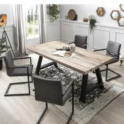 Bestpreis ? White Wash Tisch & Stühle - Wenilema (fünfteilig) ? 7 Bestpreis ? White Wash Tisch & Stühle - Wenilema (fünfteilig) ? -Cassna shop white wash tisch stuehle freischwinger mit armlehnen wenilema 01