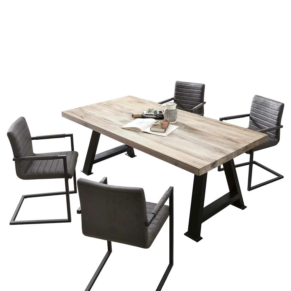 Bestpreis ? White Wash Tisch & Stühle - Wenilema (fünfteilig) ? 1 Bestpreis ? White Wash Tisch & Stühle - Wenilema (fünfteilig) ?