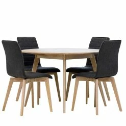 Rabatt ? White Wash Tischgruppe In Rund - Navassa III (fünfteilig) ?