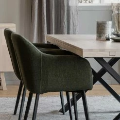 Bester Verkauf ❤️ X-Fuß Tisch & 4 Armlehnstühle - Pierega (fünfteilig) ? -Cassna shop x fuss tisch 4 armlehnstuehle in dunkelgruen stoff pierega 03